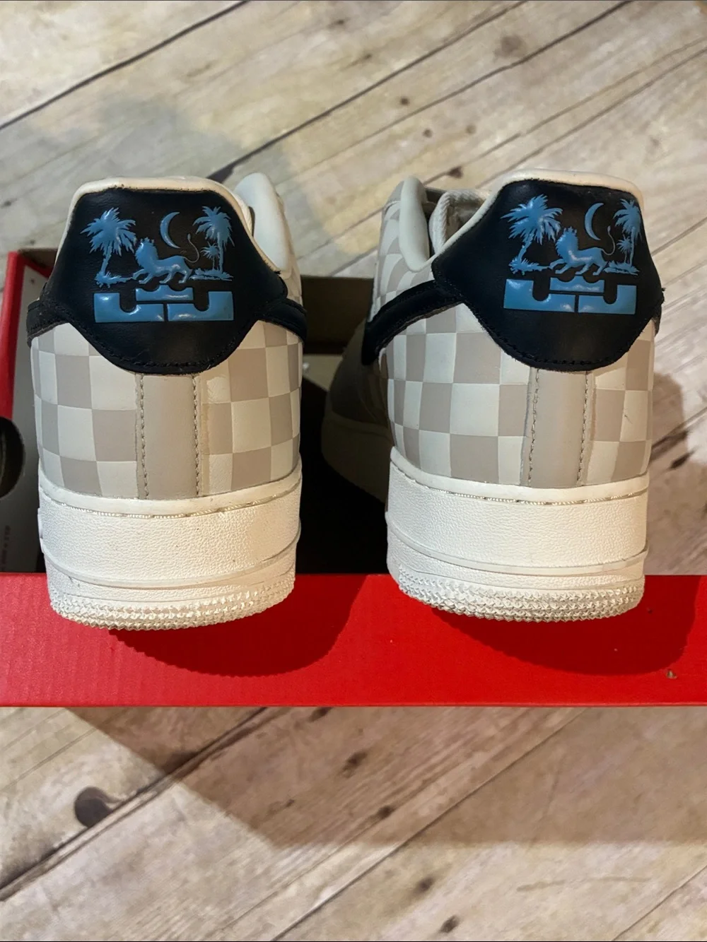 LeBron James Strive for Greatness Nike Air Force 1 Low - Gray with Black Swoosh